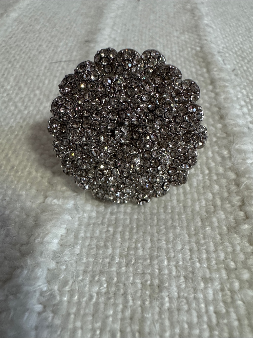 Crystal Pavé Statement Ring - Silver Sparkle